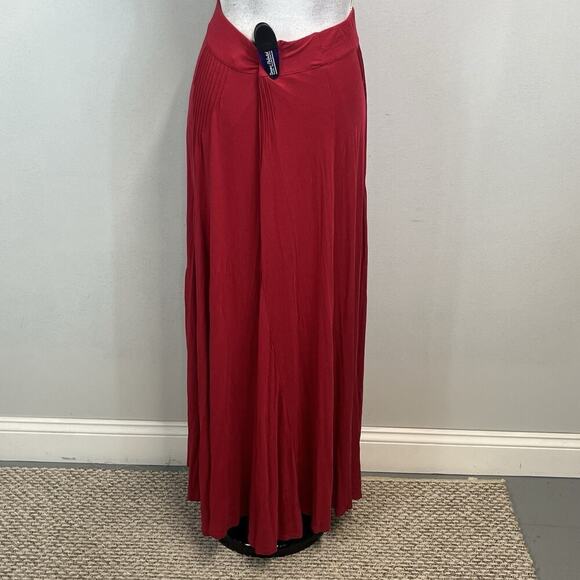 Maeve Anthropologie Skirt size Large Cranberry Pink Long Maxi Jersey A Line Boho - Picture 11 of 12
